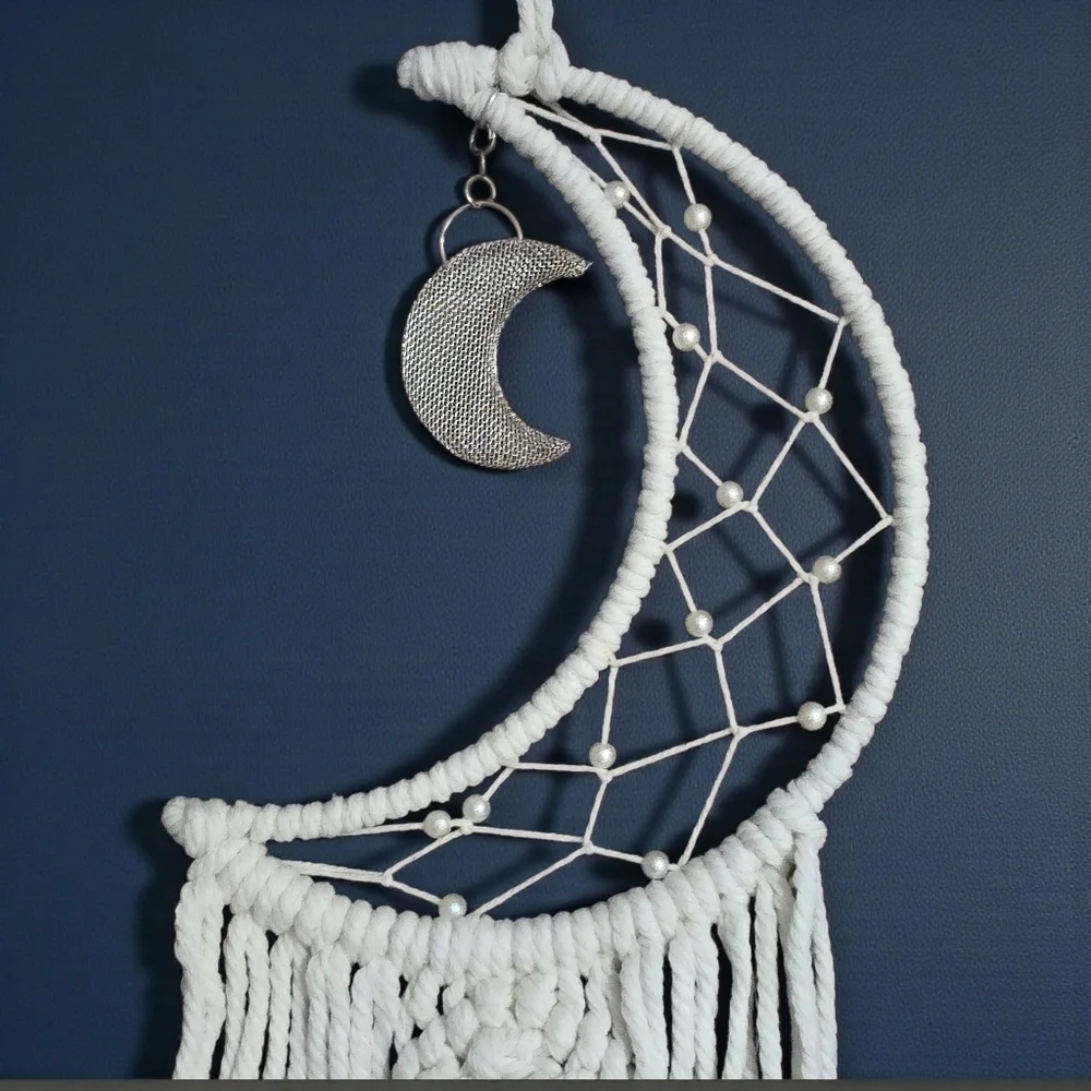 Macrame Moon Dreamcatcher Wall Hanging Boho Bedroom Nursery Decor 38